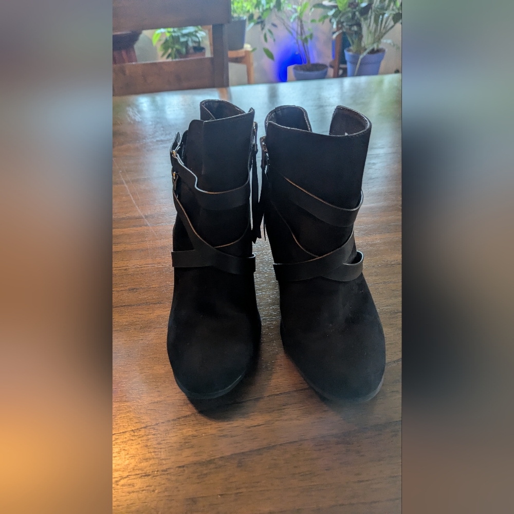 Torrid Black Strappy Ankle Booties